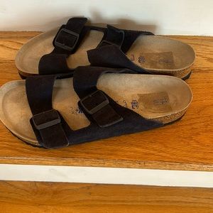NEW mens Birkenstock navy blue sandals